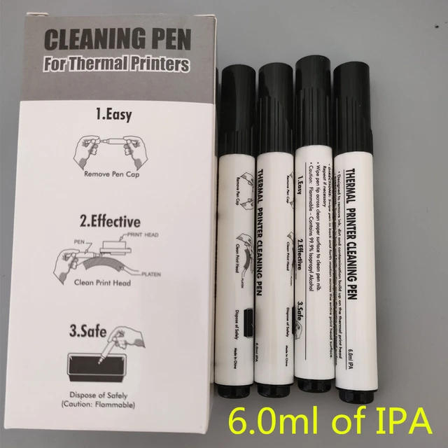  Thermal Printer Cleaning Pen Printhead Cleaner Kit for  Electronic Face Sheet Print Head Alcohol Cleaning Card Printer, Pack of 5 :  Office Products