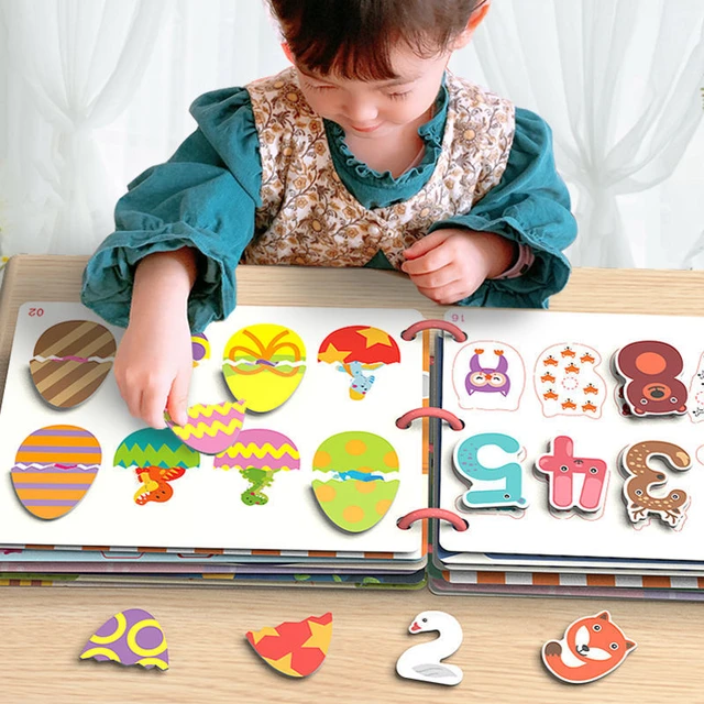 Juguetes Educativos Montessori para bebés, libros ocupados para bebés de 1,  2 y 3 años, rompecabezas a juego con números de animales - AliExpress