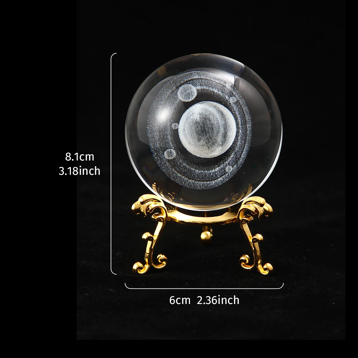 1PC, simple transparent crystal ball decorative item, transparent crystal glass ball decorative item, Saturn crystal ball