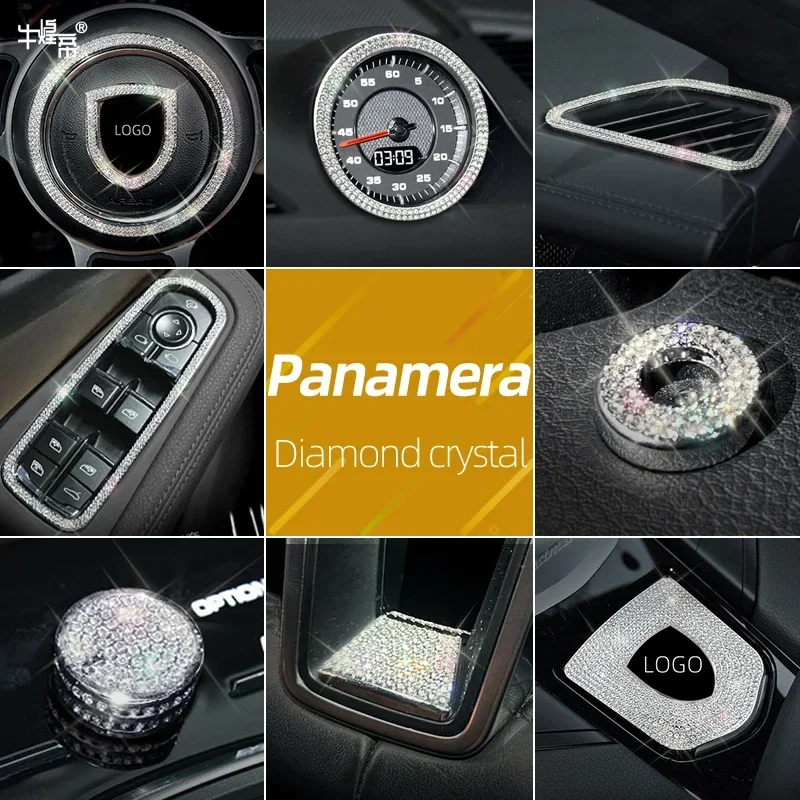 Adesivi Interni Automobilistici Decorazione Diamante Per-Porsche Retrofit Panamera Metal Special Car Protector Patch Trim Accessori