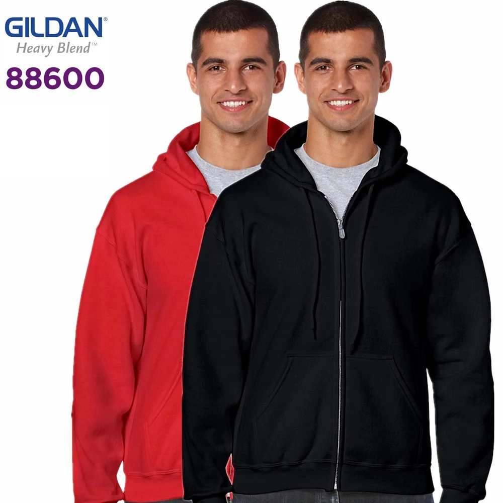 GILDAN 88600 Men's Cardigan Fleece Hoodies Sweatshirts Brand Clothing Fashion Zip Hoodie Man Casual Pocket Sweatshirt Sportswear