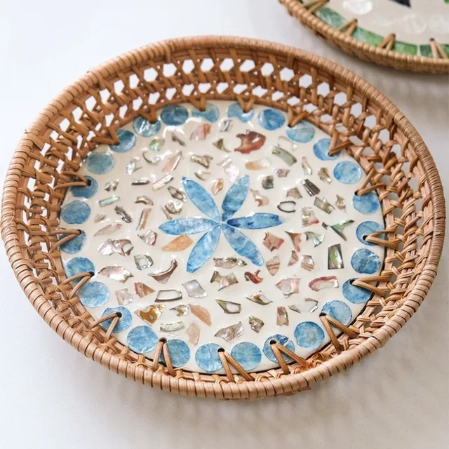 Handwoven Rattan Snack Tray 6