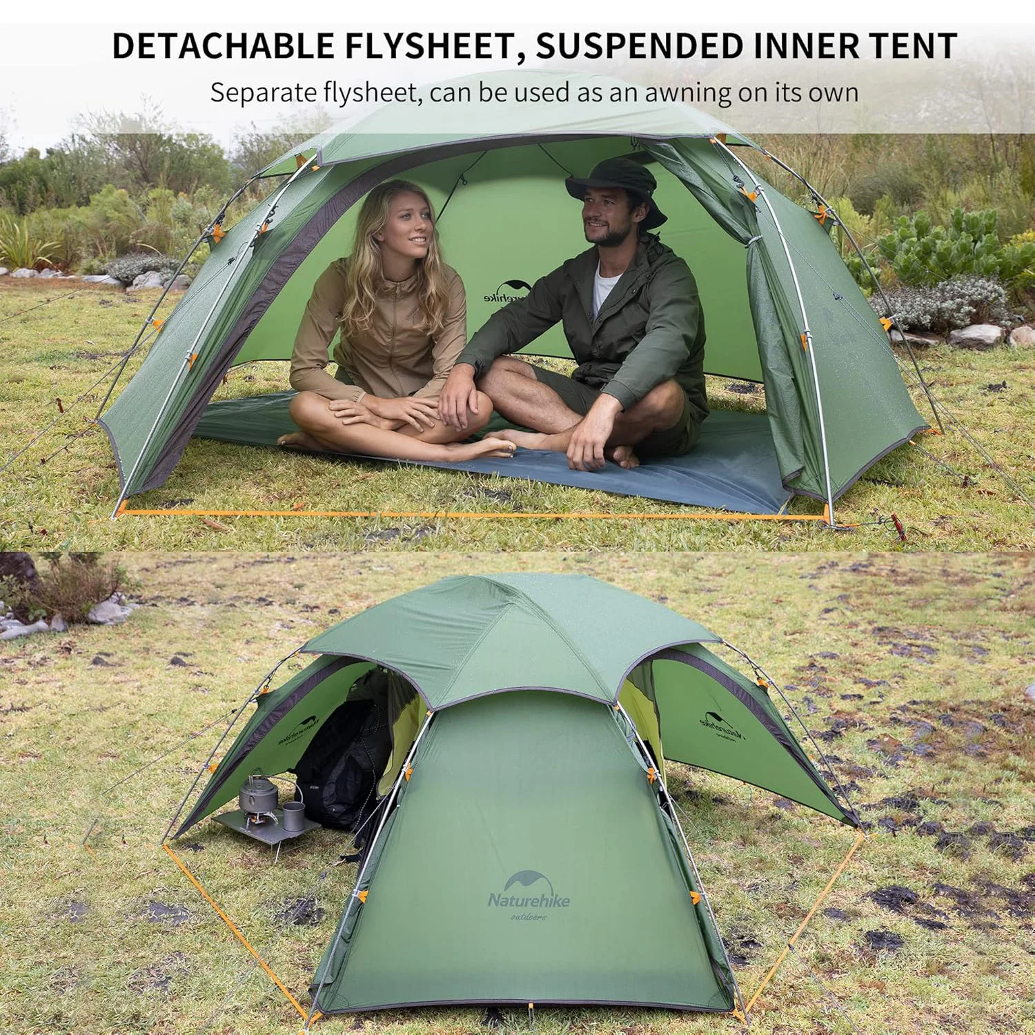 Cloud Peak 2 Tent Ultralight Waterproof Camping Tent 4 Season Backpacking Traveling for 2-3 people T-zipper
