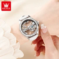 OLEVS Couple montres Original entièrement Transparent squelette automatique montres mécaniques pour hommes femmes amoureux cadeau montres de luxe 5