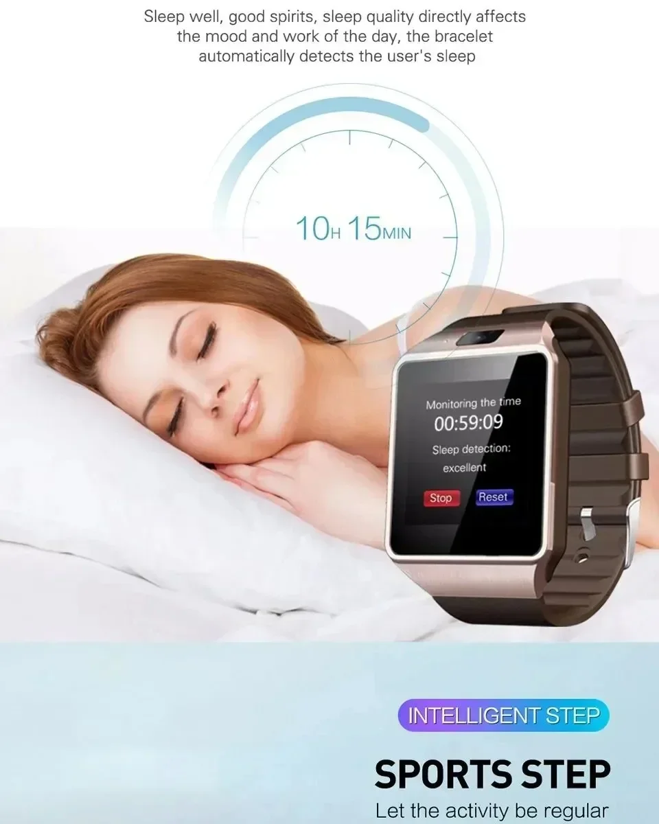 A Woman Sleeping In Bed With A Smart Watch