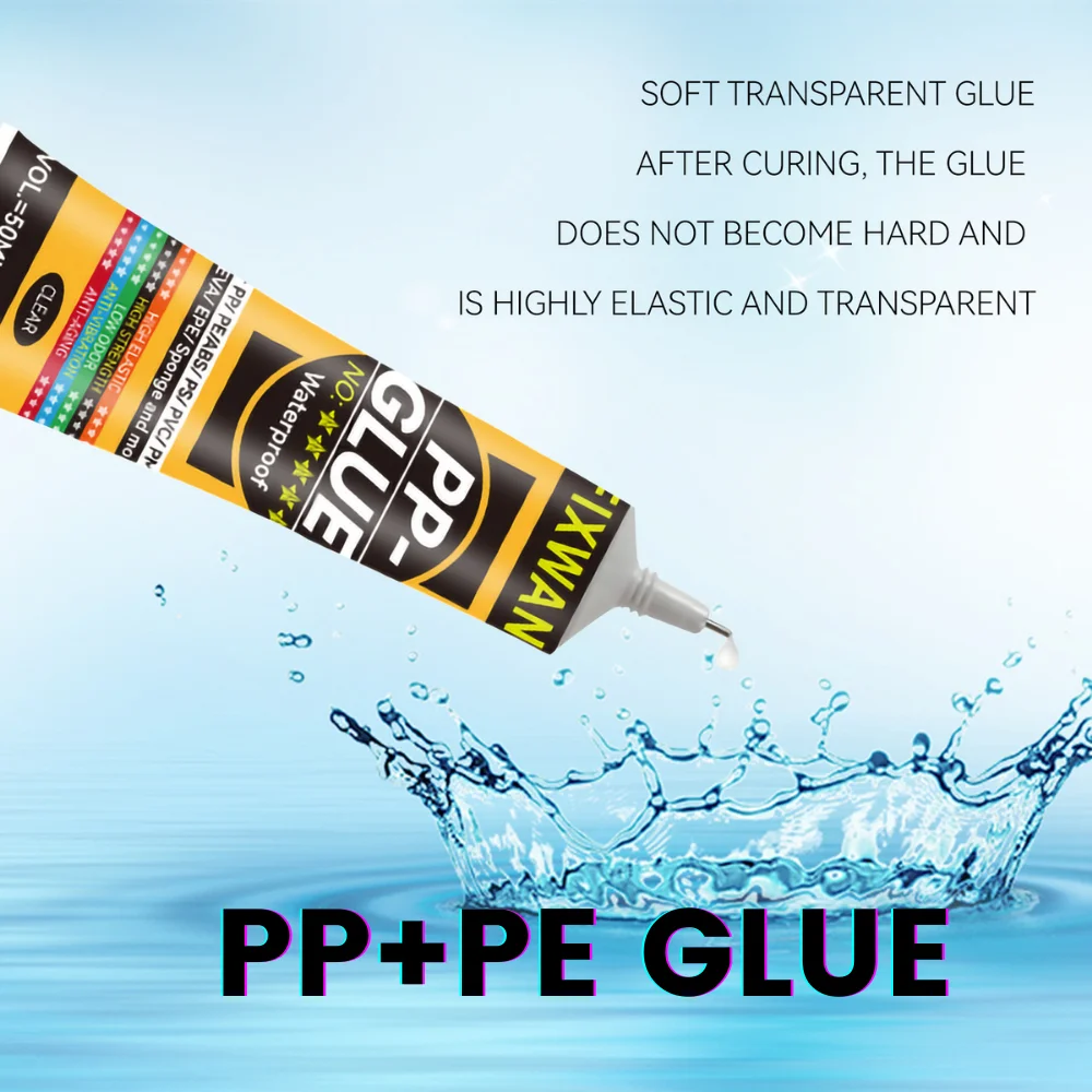 50ML FIXWANT Polypropylene PP Glue PE EVA POM PU Plastic Leather Waterproof Soft Glue Strong PVC Adhesive 4