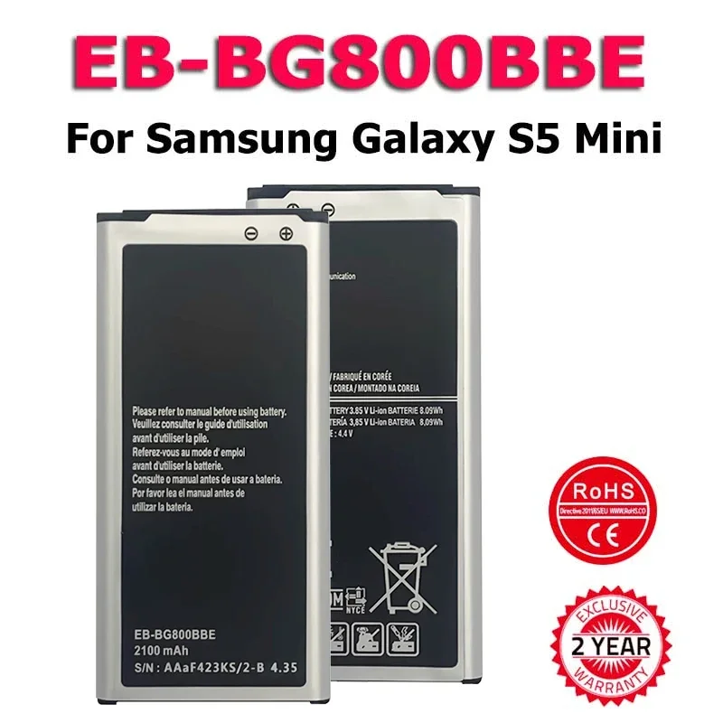 Batteria Samsung Eb-Bg800Bbe Per Samsung Galaxy S5 Mini G800 Sm-G800F G800H G870A G870W G800A G800Y G800R Eb-Bg800Bbe Eb-Bg800Cbe
