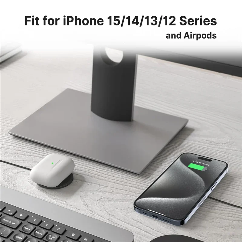 รูปสินค้า แท่นชาร์จไร้สาย USB-C 2 พอร์ต ชาร์จเร็วสำหรับ iPhone 17/16/15 Pro Max