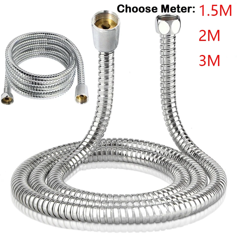 

1PC 1.5/2/3 Meters Shower Hose Pipes Fittings Shower Holder Water Pipe For Bath Stainless Steel Shower Head Bathroom Accessories