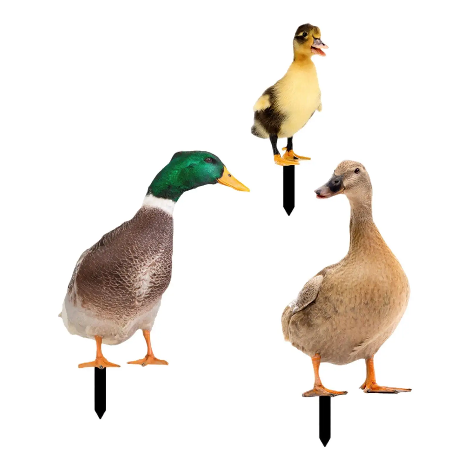 

3x Duck Animal Statue Stakes Garden Duck Decorations Ornaments for Home Porch Patio Outdoor Duck Decor Yard Art Sculpture