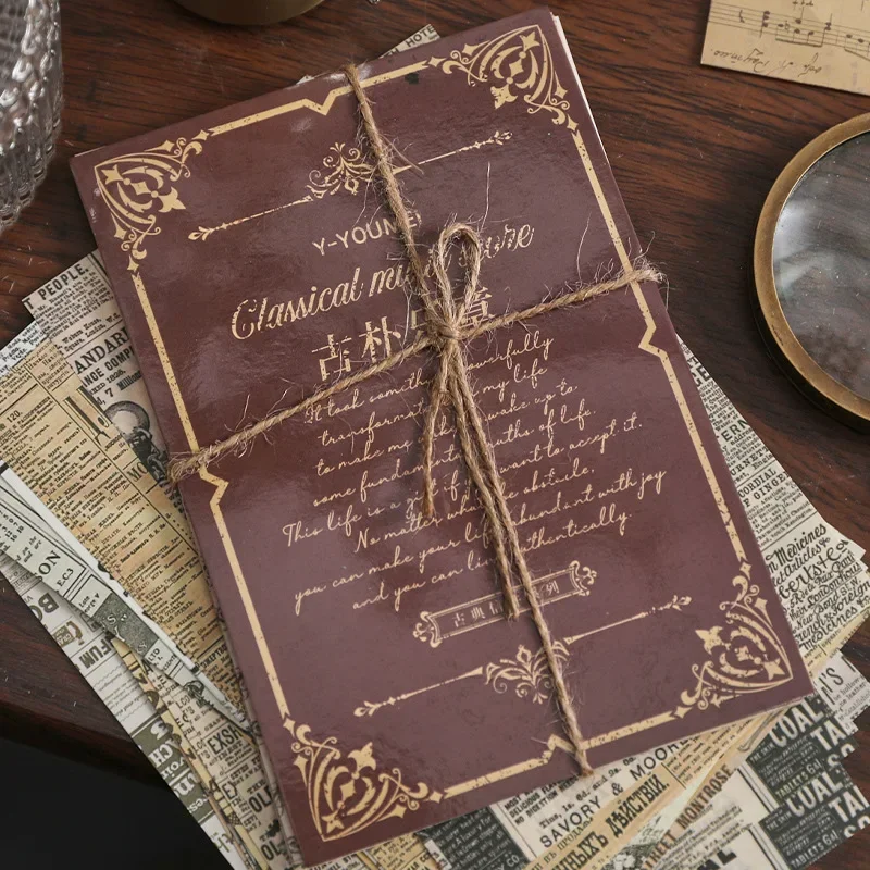 30 Sheets/pack Retro Classical Letters Maps Roses Literary Scrapbook Junk Journal Decorative Decoupage Paper Collages 2