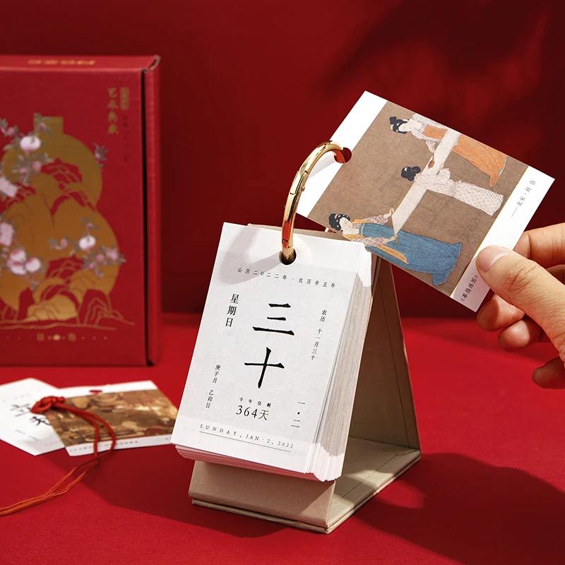 Mini Chinese Style Desk Calendar 365 Days Traditional Desk Calendar Office School Supplies Desk Calender Office Supplies