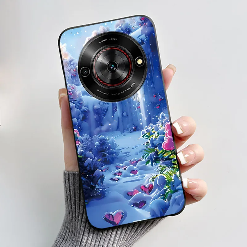 Aesthetic Cute Cat Fashion Shockproof Black Matte Soft TPU Phone Case
