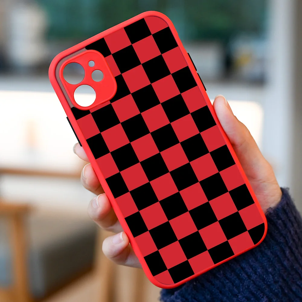 Checkerboard Plaid Checkered Fitted Case For iPhone 11 12 13