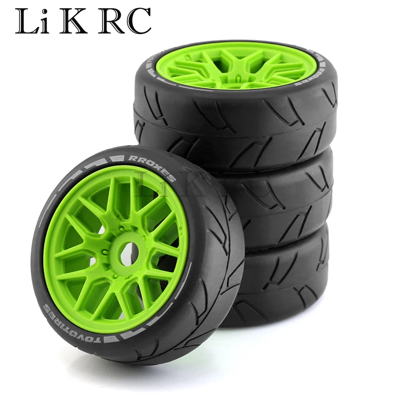 

4pcs Short Course Truck Tires Tyre Wheel 17mm Adapter For 1/8 pull WRC Feishen Ping Run GT tire racing highway