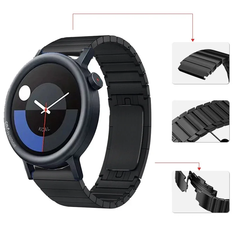 Premium 22mm Stainless Steel Metal Bracelet Watchband, Business Edition