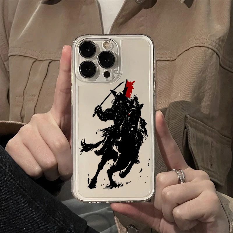 Japan Ghost Face Samurai Transparent Phone Case