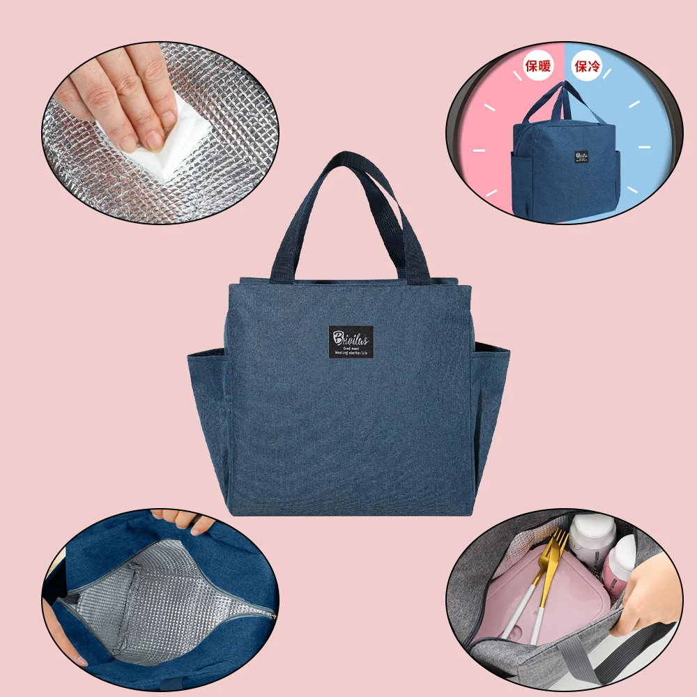 Portable Insulated Lunch Cooler Bag Hand Series Printed Dinner Bags Multifunction Large Capacity School Picnic Thermal Food Pack
