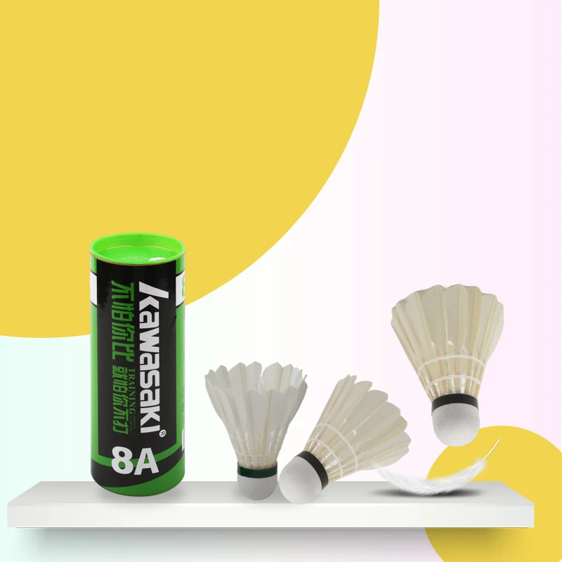 KAWASAKIShuttlecockBadminton3PcsDurableSpeed7677DuckFeather