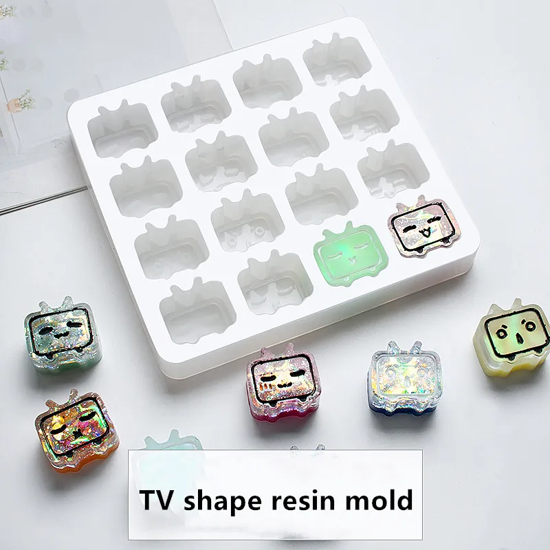 

DIY Transparent Uv Resin Creative TV Shape Smooth Sand Molds Epoxy Jewelry Accessories Mold Casting Mold Handmade Craft Supplies