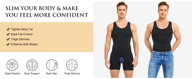 Mens Sleeveless Full Body Shaper Underwear Slimming Compression Bodysuit Shapewear  Tummy Control Fajas Para Hombres - AliExpress