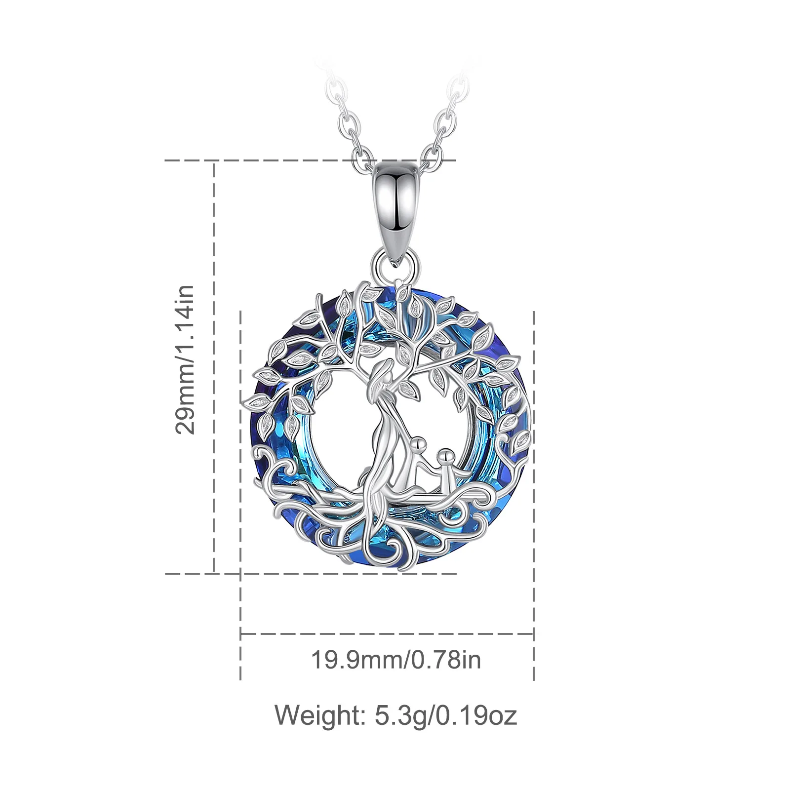 Aniu Collar Árbol Vida Mujer, Colgante Árbol Vida Familiar
