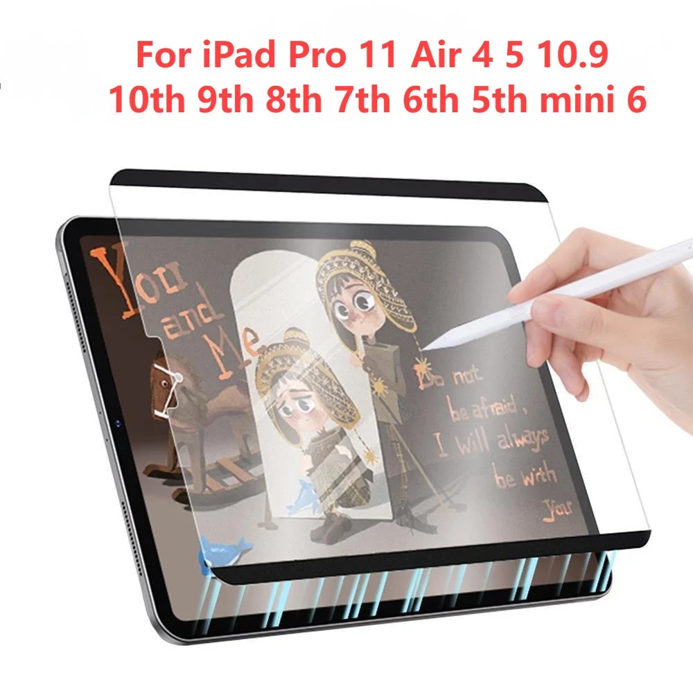 

1Pcs Paper Like Screen Protector For IPad Pro 11 Air 4 5 10.9 10th 9th 8th 7th 6th 5th Mini 6 Removable Magnetic Attraction Film