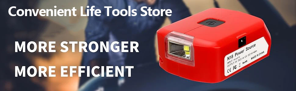 USB Charger Adapter Converter for Milwaukee M18 Lithium Battery LED Work Light w