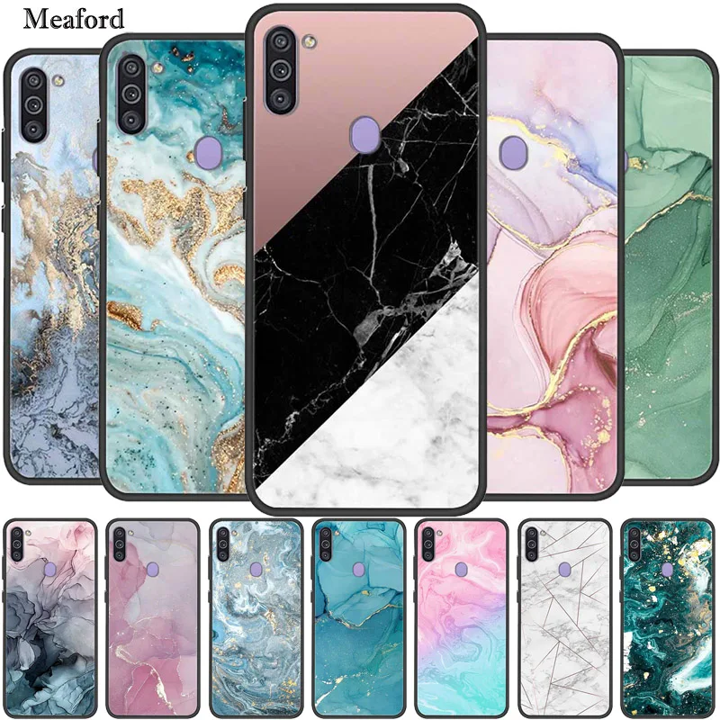 Per Samsung Galaxy M11 Custodia In Marmo Morbido Silicone Tpu Cover Posteriore Del Telefono Per Samsung Galaxy M11 M 11 Funda Per Sm-M115F Coque