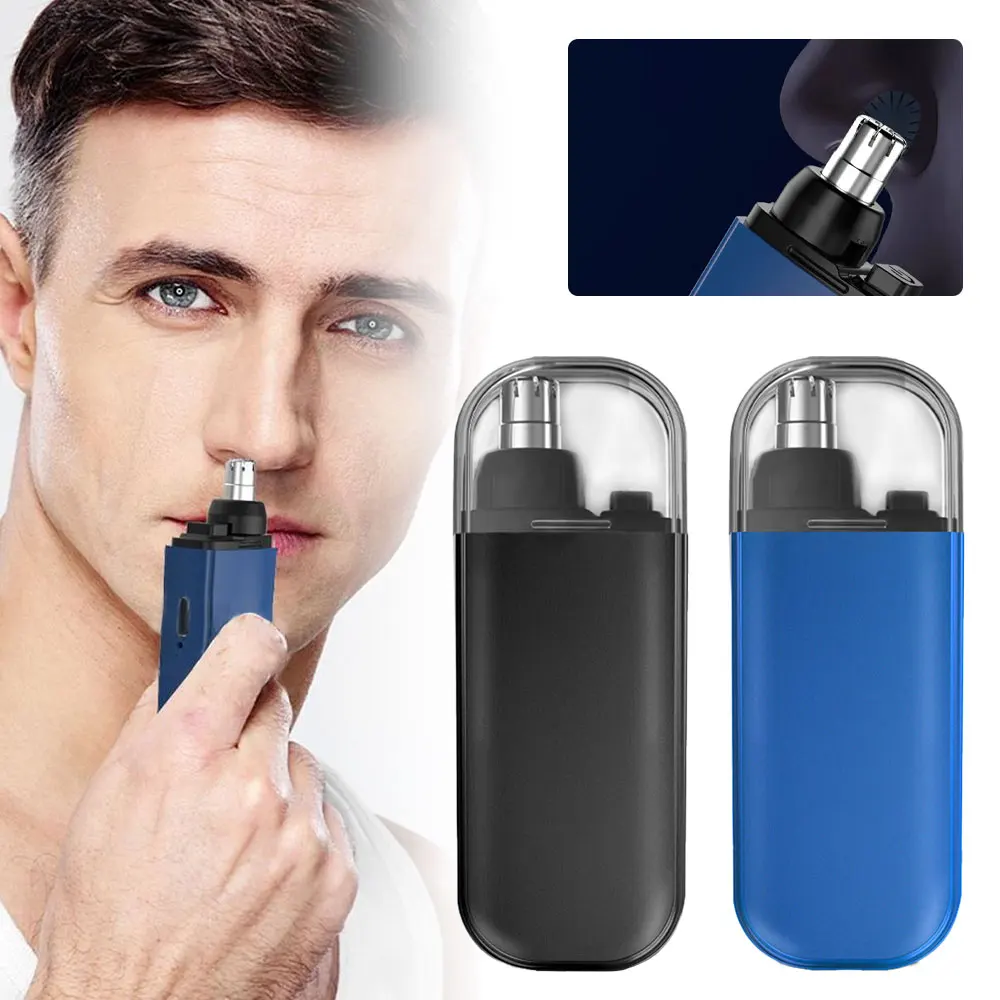 남성용 미니 코 헤어 트리머, USB 충전, 듀얼 엣지 블레이드, 전기 휴대용, 얼굴 관리 키트 도구