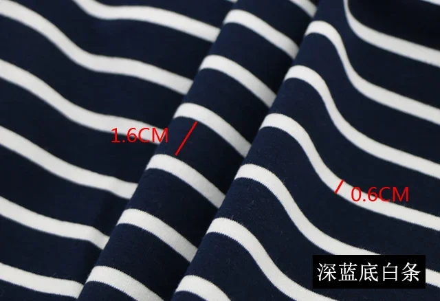 High Elastic 95% Thick Cotton Yarn Dyed Stripe Fabric for Seasonal Sewing and Clothing - 170x50cm
