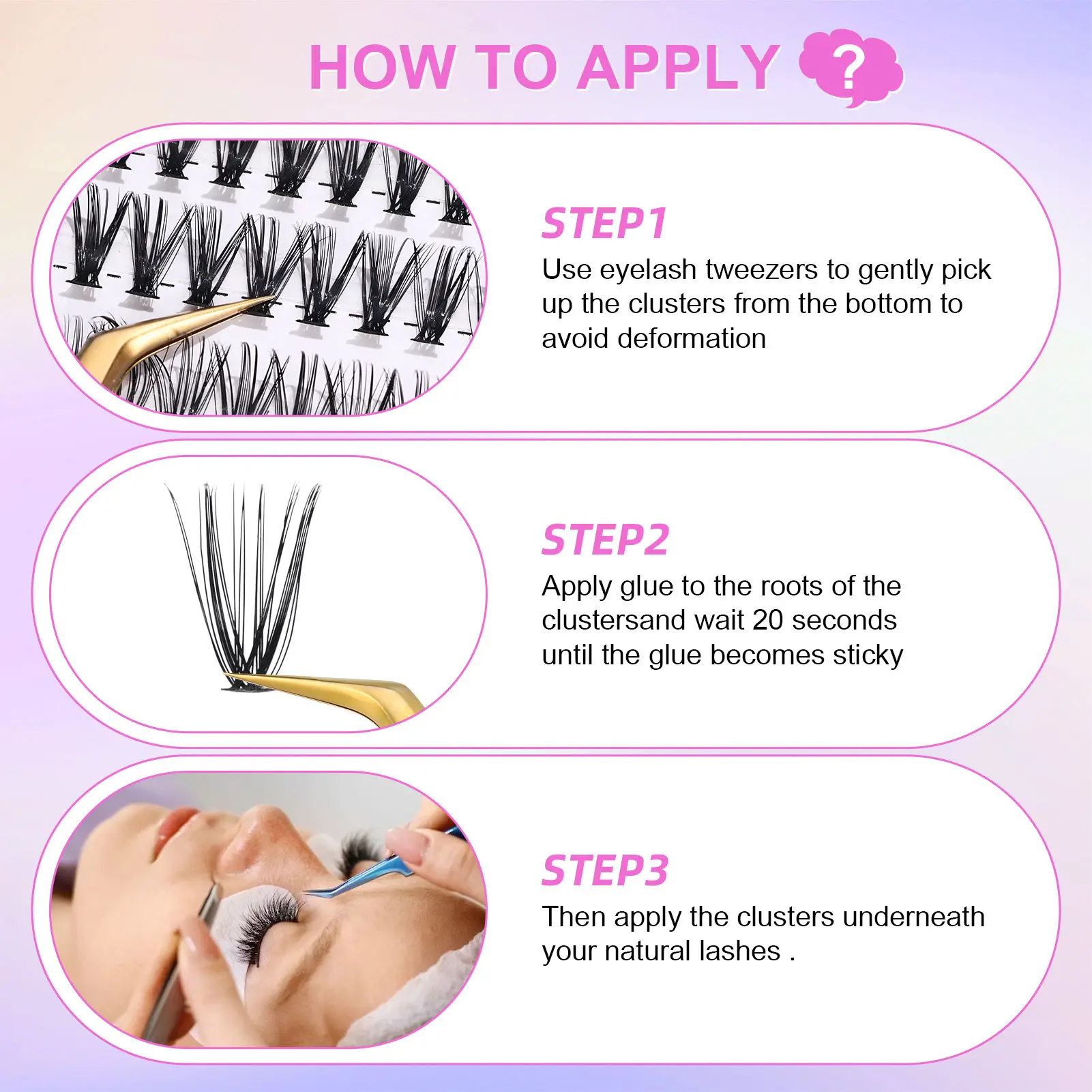 Extensions False Eyelashes Cluster DIY Curl Wispy Eyelash Korean Style Thick Fake Eyelash for Makeup Beauty Tools
