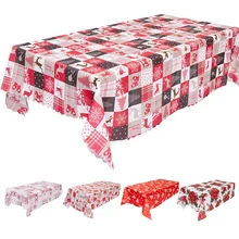 

Christmas Tablecloth, Xmas Printed Table Cloth Dining Room Kitchen Rectangular Table Cover, 56Inch X 70Inch
