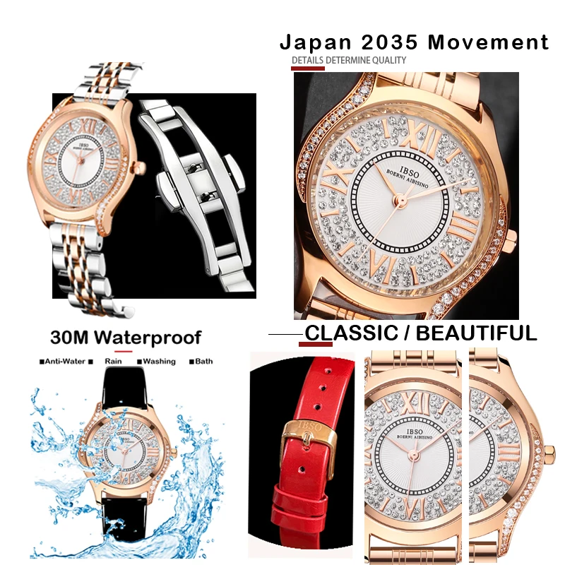 Luxury Brand Women Wristwatch Leather Starry Dial Elegant Golden Female Diving Hand Clock Waterproof Stainless Steel Lady Watch