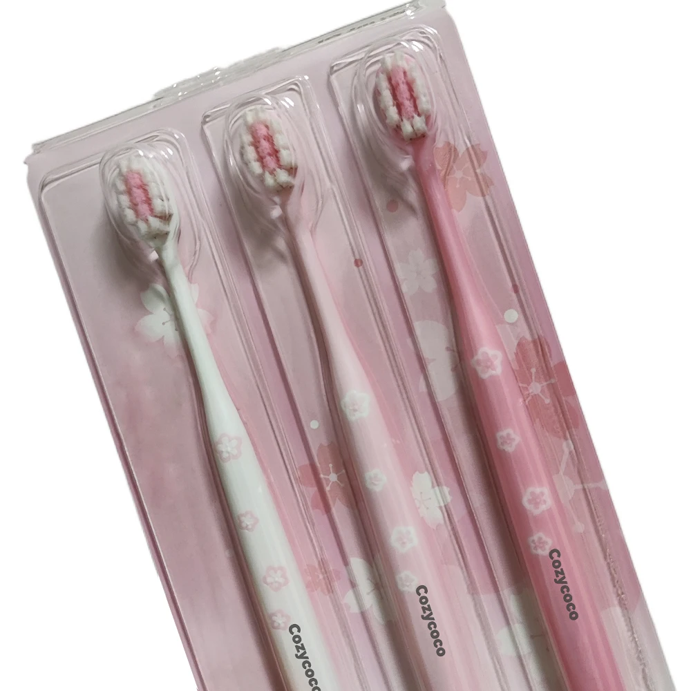 Cozycoco Manual toothbrushes, Adult Soft Toothbrush With Tapered Bristles,Ergonomic Handle, 3 Pack