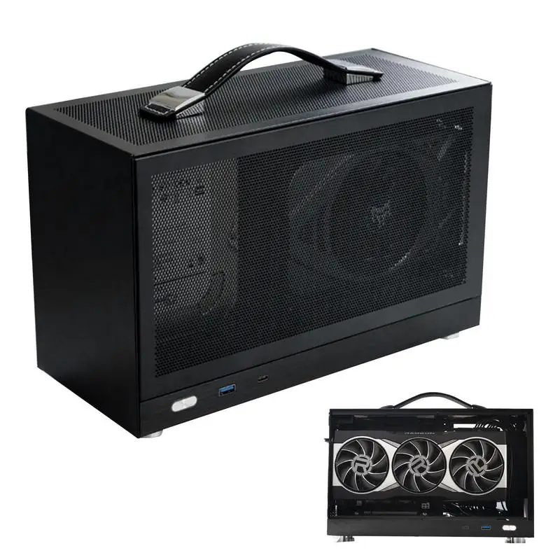 

Mini ITX Computer Case PC Mini CaseSlim Portable Case Desktop Chassis USB Computer Case Home Computer Case S300