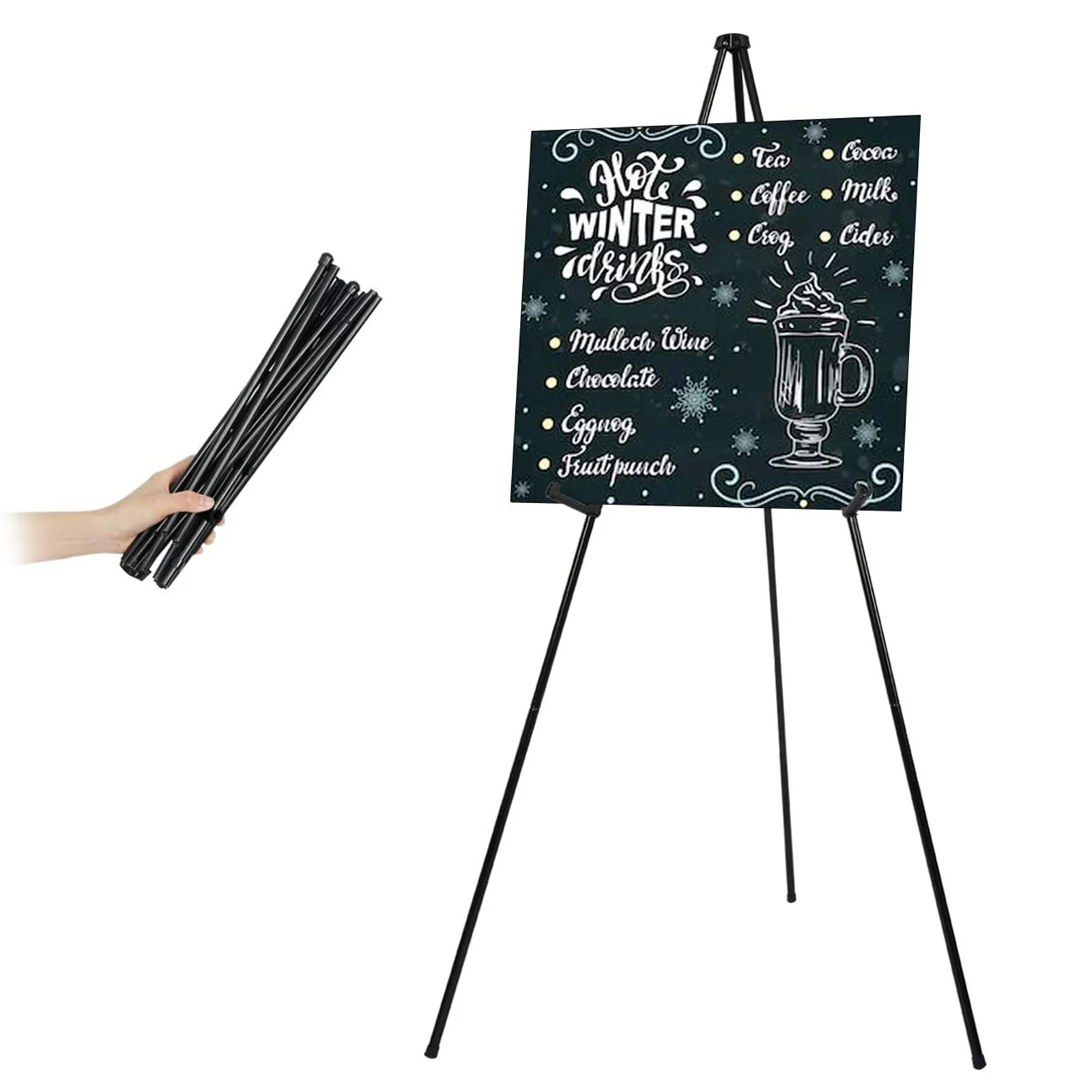 Portable Folding Easel Artist Painting Adjustable Height Holder with Buckle Tripod Display Stand for Craft Supplies Art Poster