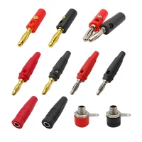 4mm Banana Plug Socket Binding Post Connector Red Black 4 mm Banana Male Female Jack For Test Leads Speaker Wire Cable 1
