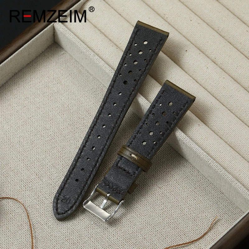 Vintage Handmade Sport Leather Watch Band - Universal Breathable Cowhide Wrist Strap