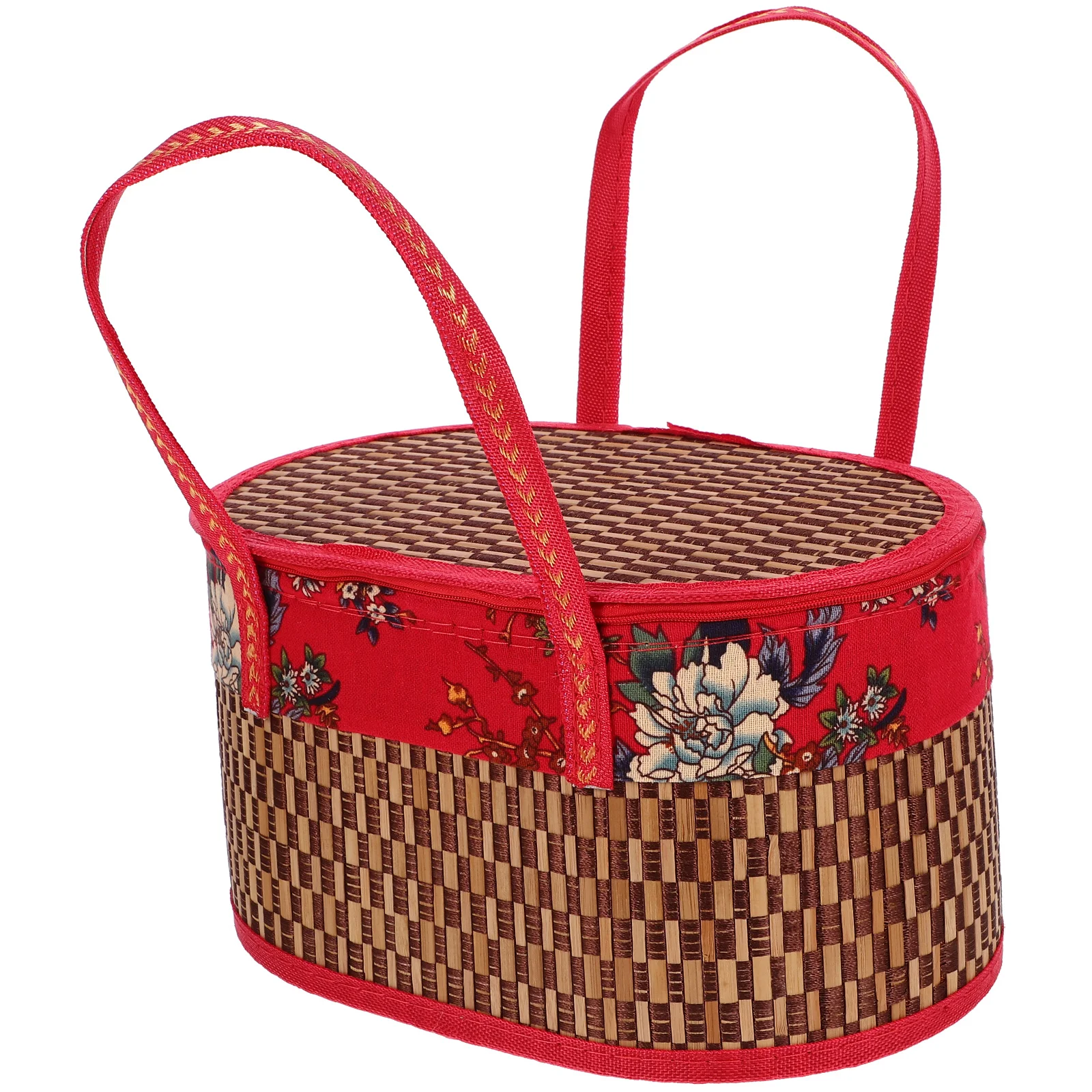 

Бамбуковая корзина для рук, тканая сумка-тоут для похода, цветочные закуски, костюм для маленького пикника, многофункциональная ткань для покупок, овощи, Тапас