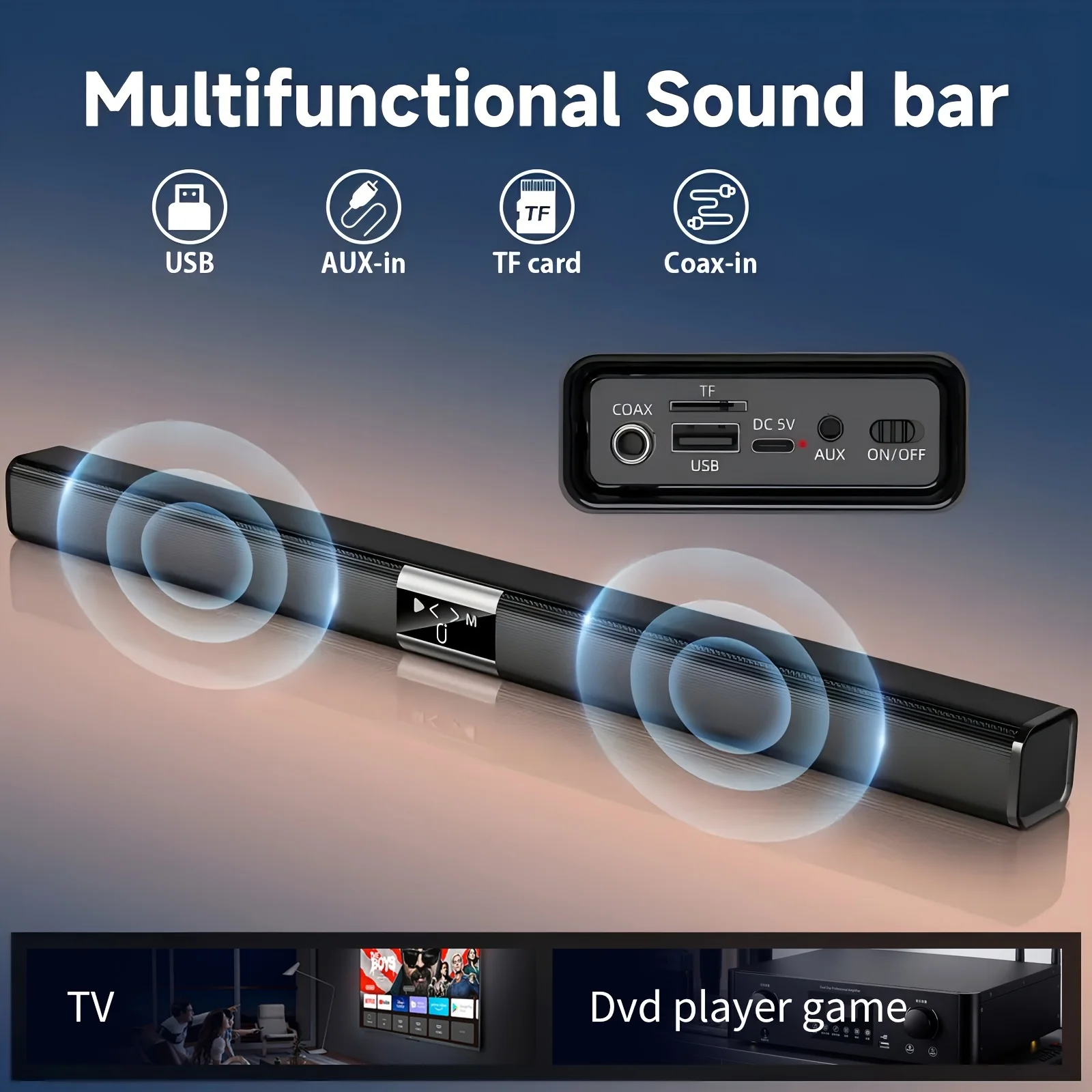 Bluetooth Speaker Sound Bar Dvd Player Supersonic Hi-Fi Audio