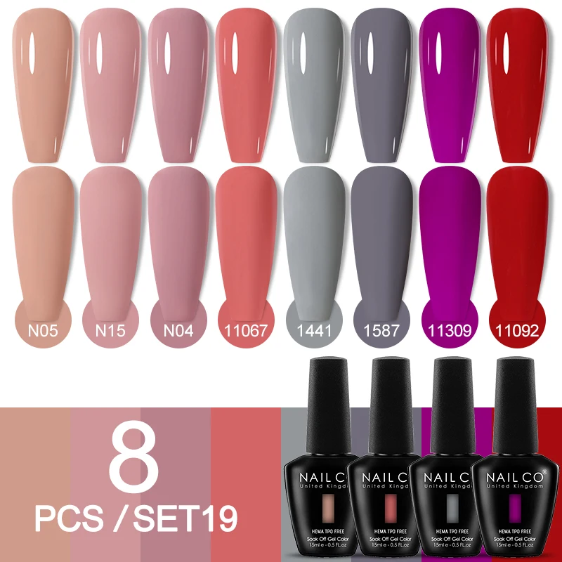 Deluxe 8-Piece Gel Nail Polish Set for Professional DIY Manicures