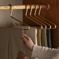 5pcs Aluminum Pants Hangers Non-Slip Multifunctionl Drying Hanger Open Ended Clothes Storage Rack Spave Organizer Hangers 1