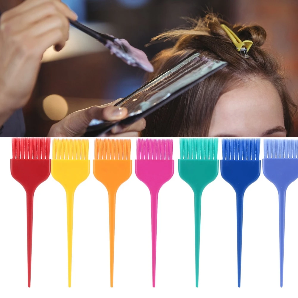 7Pcs Colorful Hair Dyeing Brush Set Hairdressing Salon Barber Hair Coloring Tool Kit Professional Hairdressing Tool Accessories