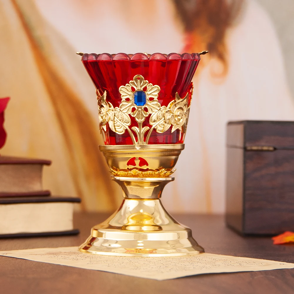 HTISOK Orthodoxer Kirchenkerzenhalter, orthodoxer Kerzenständer, heiliges Design für Gebetstahlren, Segen, religiöser Kerzenhalter – Detail 5