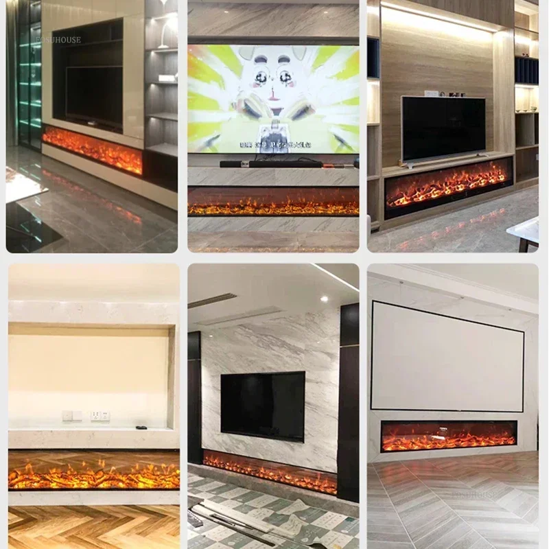 Modern Electric Fireplaces Home Decoration Living Room Embedded Fake Fire TV Fireplace Simulated Flame Decorative Cabinet Heater