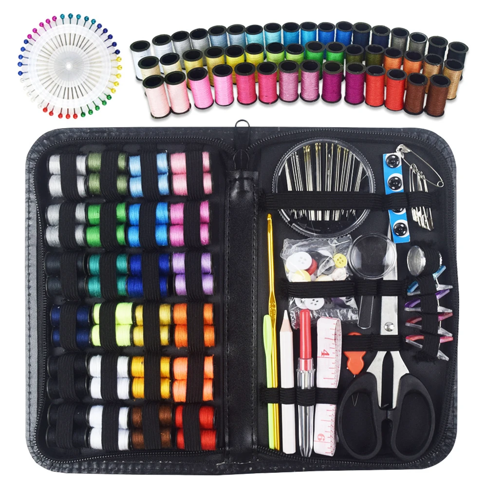 172pcs Sewing Kit Including Needles Scissors Threads Thimble Measure Tape For Travel Emergencies Sewing Accessories Sewing Kit