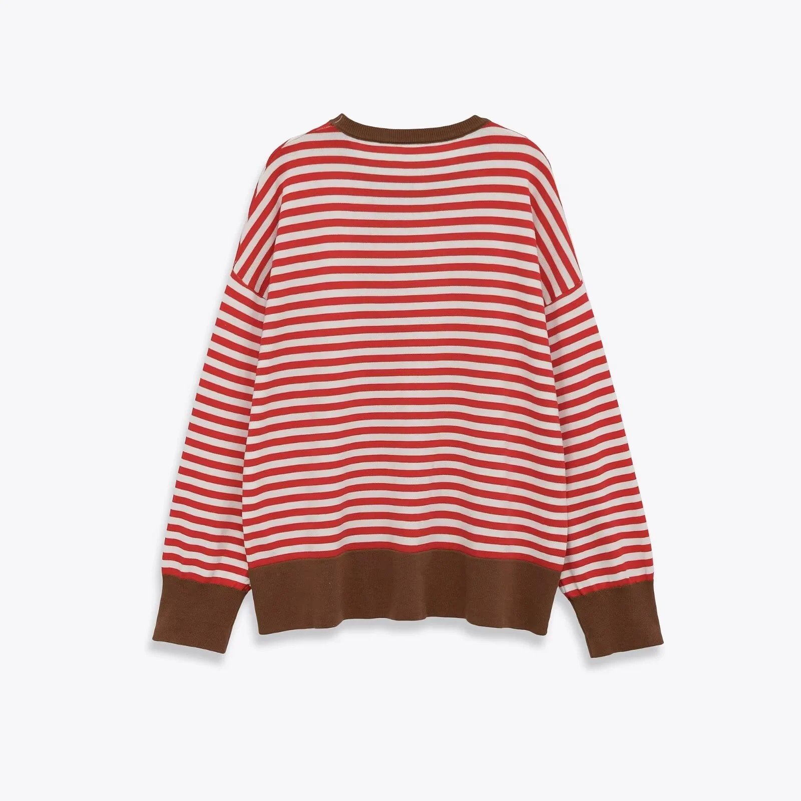 Women's Oversize Style Striped Sweater Female Autumn Winter Casual Contrast Color Long Sleeve O-Neck Pullover Tops Streetwear