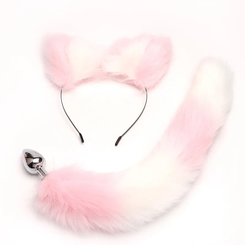 2 pezzi carino nuovo coda di volpe plug anale orecchie di gatto fasce set erotico cosplay giocattoli sessuali per donne_voghion.com