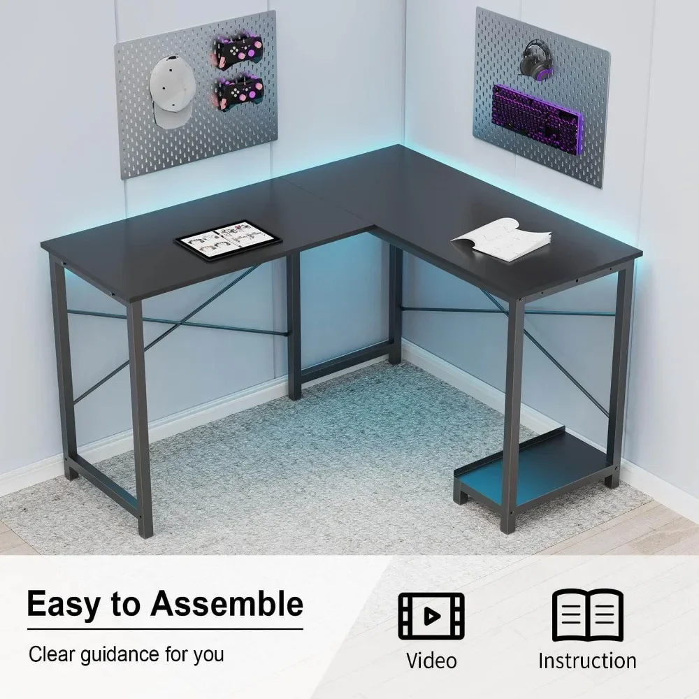 L Shaped Gaming Desk,Stylish Computer Desk – Minimalist Design with Cable Management for A Clean Workspace,Computer Desks 4